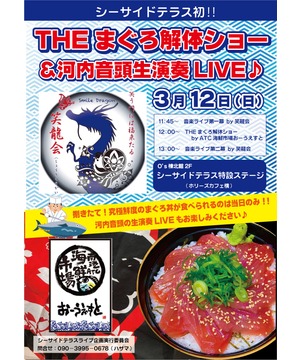 シーサイドテラス初‼️ THE まぐろ解体ショー＆河内音頭生演奏LIVE♪