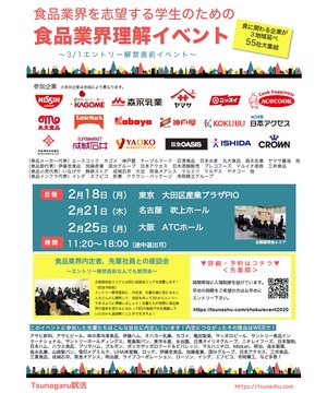 Tsunagaru就活　食品業界理解イベント　～3/1エントリー解禁直前イベント～