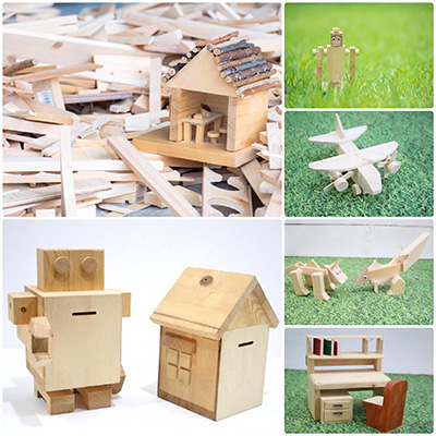 端材でつくるおもちゃ&貯金箱